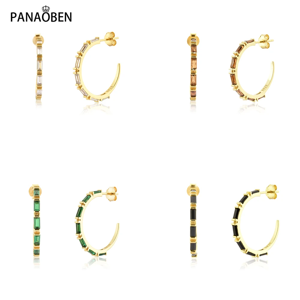 PANAOBEN 925 Sterling Silver earrings for women 2021 Big Hoops Square Zircon Green Black Piercing Hoops Earring Large Jewelry
PANAOBEN 925 Sterling Silver earrings for women 2021 Big Hoops Square Zircon Green Black Piercing Hoops Earring Large Jewelry