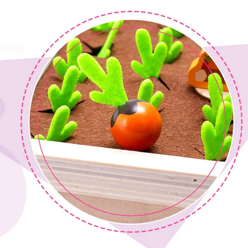 Kids Wooden Montessori Toys Harvest Carrot Game Block Shape Cognition Matching Education Toys Toddles Memory Chess Board