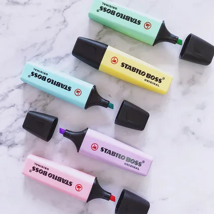 JIANWU 1pc STABILO BOSS 9 color Fluorescent pen Color highlighter Marker The earliest fluorescent in the world|fluorescent pen|highlighter penstabilo