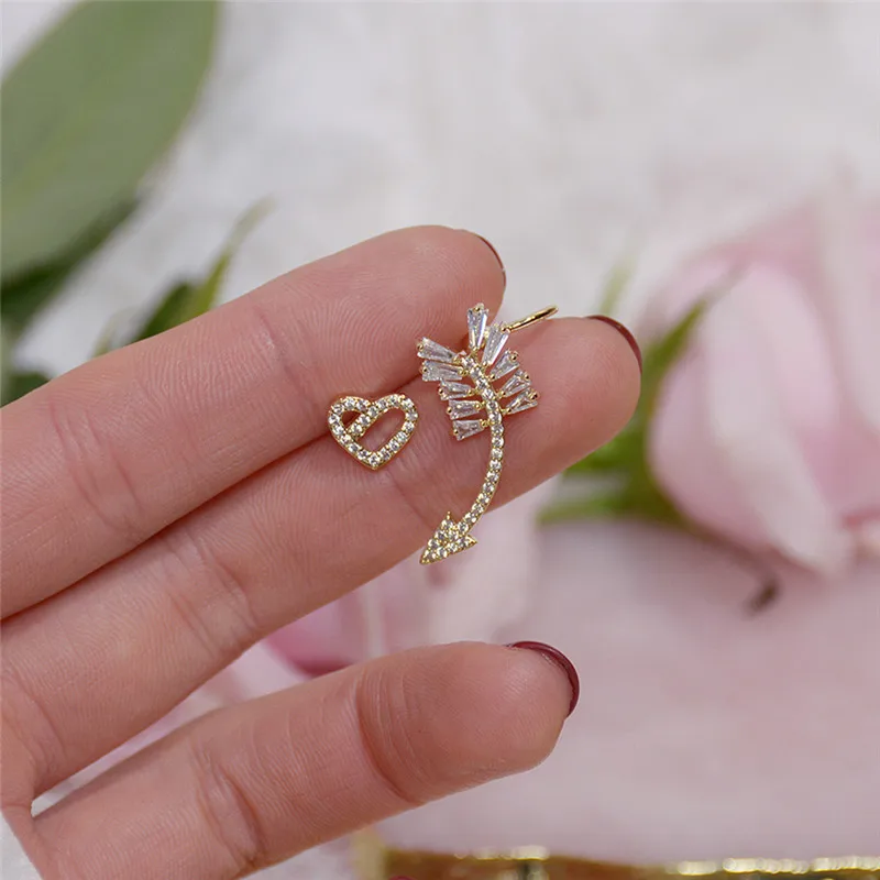New Design 14K Real Gold Love Cupid's Arrow Stud Earrings for Women Cubic Zircon ZC Earrings
New Design 14K Real Gold Love Cupid's Arrow Stud Earrings for Women Cubic Zircon ZC Earrings