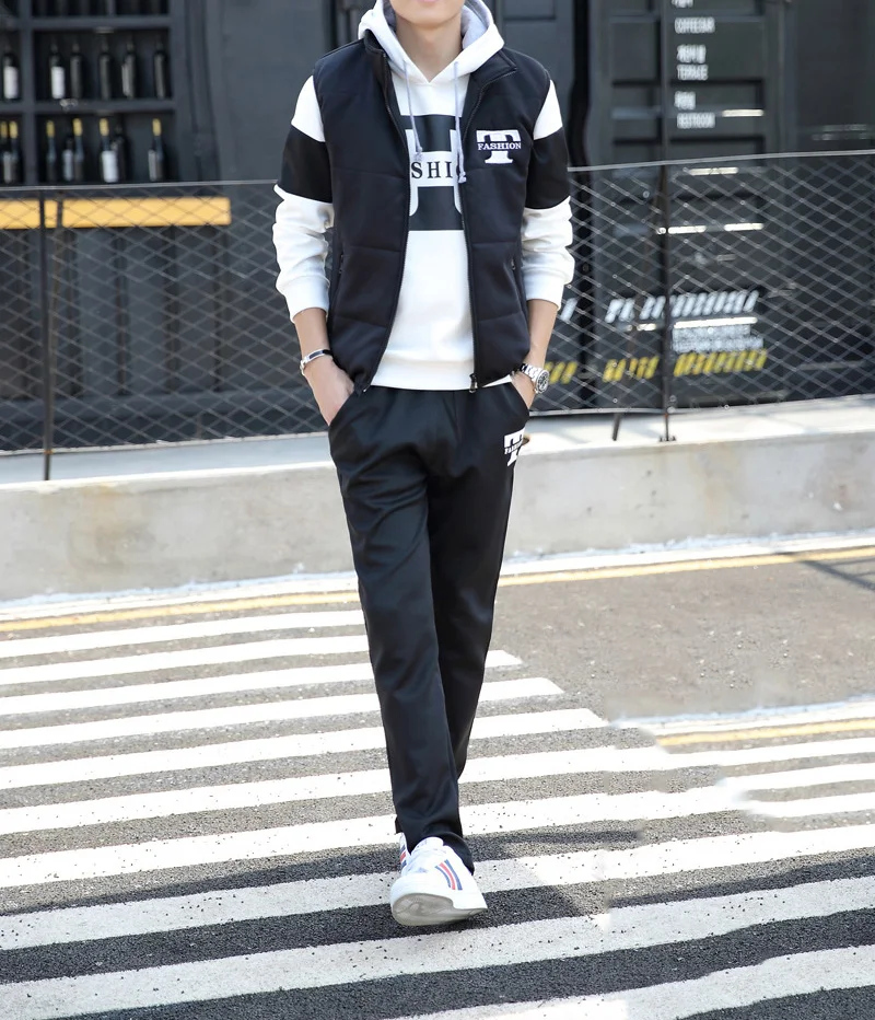 Winter Thick Warm Tracksuit for Men Printed Mens Set Vest 3 Pieces Set Hoodies+Vest+Pants Casual Mens Track Suit Clothing Coat
Winter Thick Warm Tracksuit for Men Printed Mens Set Vest 3 Pieces Set Hoodies+Vest+Pants Casual Mens Track Suit Clothing Coat