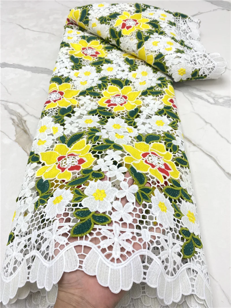 PGC African Nigerian Cord White Lace Fabric 5 Yards Milk Silk Lace With Stones Water Soluble Lace For Wedding Sewing NI5677-7
PGC African Nigerian Cord White Lace Fabric 5 Yards Milk Silk Lace With Stones Water Soluble Lace For Wedding Sewing NI5677-7