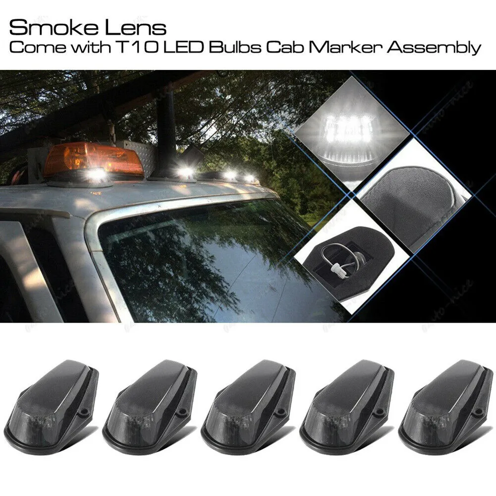 5pcs Marker Roof Light T10 6500K LED Smoke Cab Marker Roof Light Assembly Kit For Ford F150 F250 F350 80-97 White Cab Roof Light
5pcs Marker Roof Light T10 6500K LED Smoke Cab Marker Roof Light Assembly Kit For Ford F150 F250 F350 80-97 White Cab Roof Light