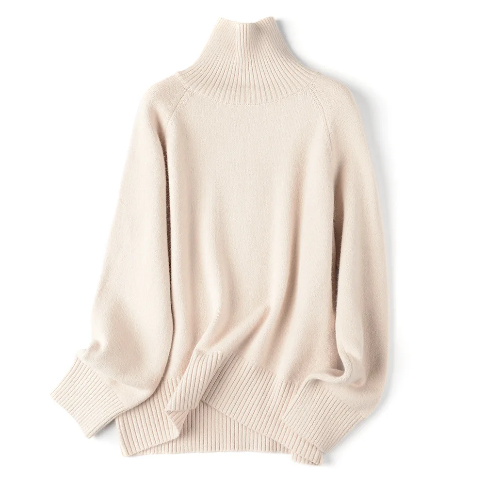 Wool Warm Pullovers Sweater Long Sleeve Cashmere Loose Jumper Autumn Winter Women High Quality Turtleneck Sweater Oversize 
Wool Warm Pullovers Sweater Long Sleeve Cashmere Loose Jumper Autumn Winter Women High Quality Turtleneck Sweater Oversize