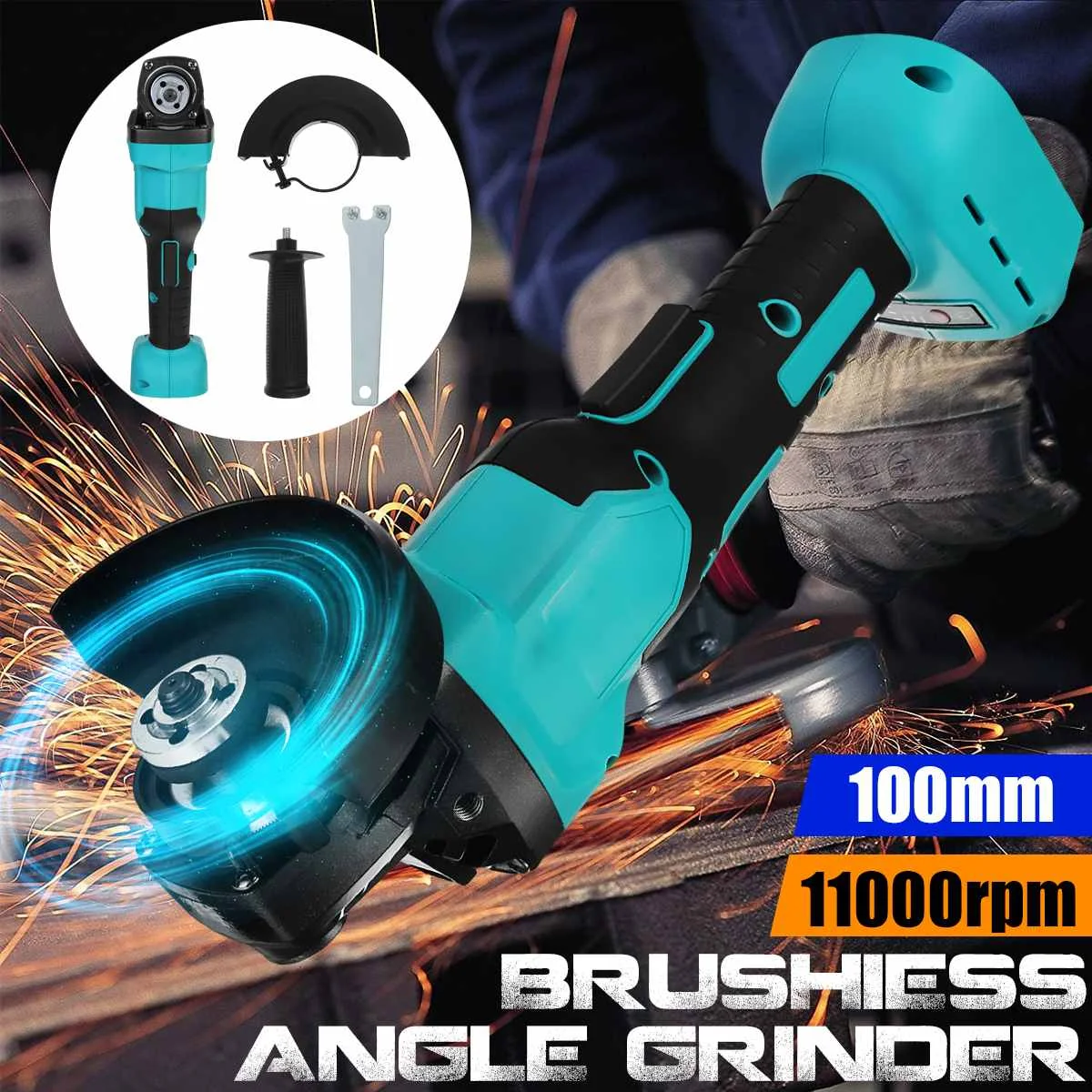 800W 100mm Brushless Cordless Impact Angle Grinder Variable Speed For Makita Battery DIY Power Tool Cutting Machine Polisher
800W 100mm Brushless Cordless Impact Angle Grinder Variable Speed For Makita Battery DIY Power Tool Cutting Machine Polisher