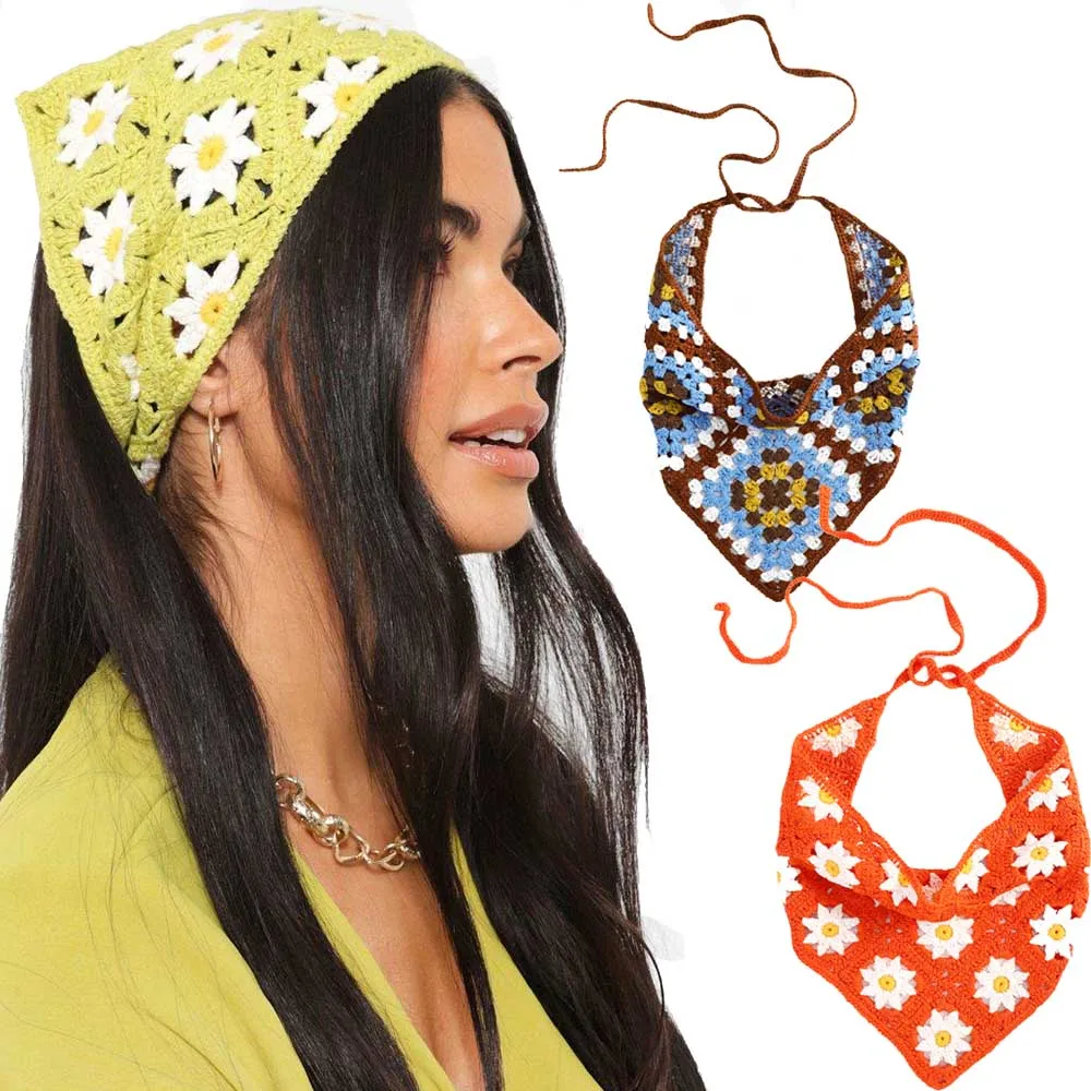 

Haimeikang Crochet Headband For Women Knitting Printing Bandanas Turban Headbands Fashion New Elastic Hairbands Hair Accessories