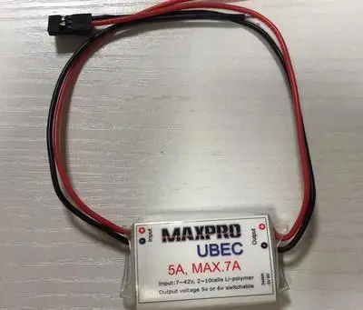 Maxpro 7-42V high voltage 2-10S 5A MAX 7A UBEC regulated power supply output 5V or 6V for RC trex 600 600N 700 helicopter
Maxpro 7-42V high voltage 2-10S 5A MAX 7A UBEC regulated power supply output 5V or 6V for RC trex 600 600N 700 helicopter