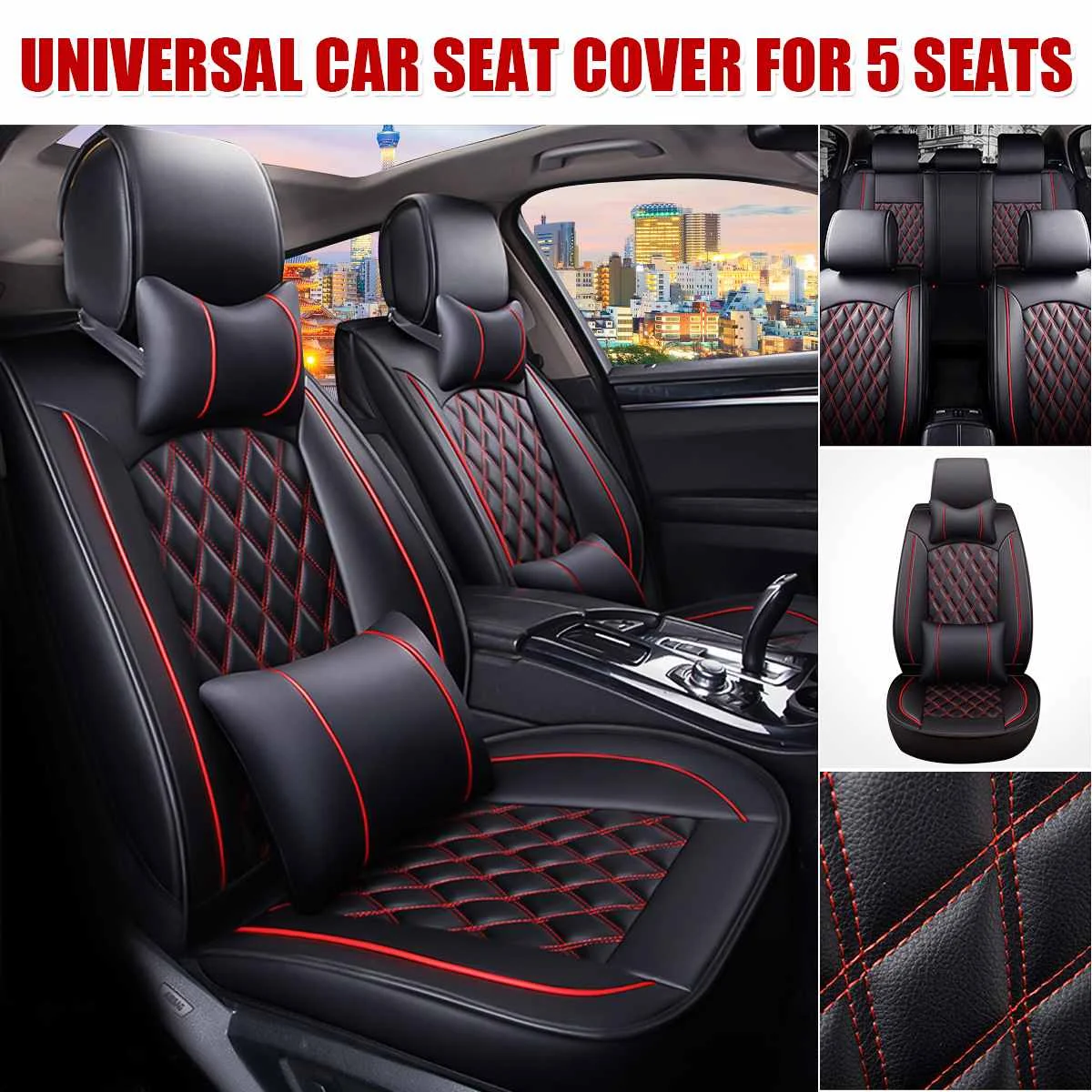 5 Seats Car Seat Covers Automobiles Seat Covers Protector Cushion Deluxe PU Leather SUV Truck Front Rear for VW for Ford for BMW
5 Seats Car Seat Covers Automobiles Seat Covers Protector Cushion Deluxe PU Leather SUV Truck Front Rear for VW for Ford for BMW