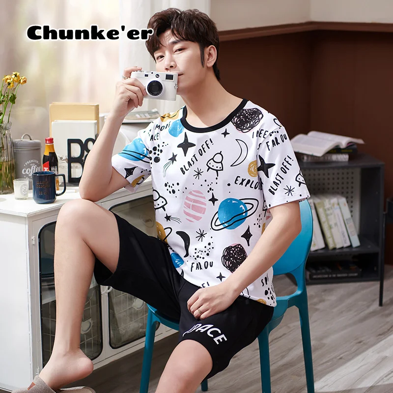 Summer Men's Pajamas Short Sleeve Pure Cotton Korean Leisure Home Wear Suit Can Be Worn Out Youth Style
Summer Men's Pajamas Short Sleeve Pure Cotton Korean Leisure Home Wear Suit Can Be Worn Out Youth Style