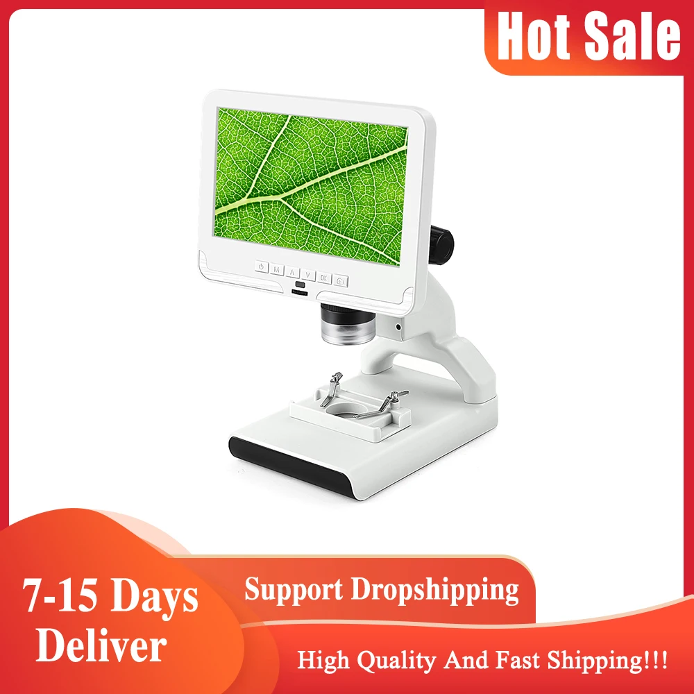 AD108 7 Inch LCD Digital Microscope for Kids 2MP 200X Magnification Video Microscope for Coin Stamp Plants Children Student Gift
AD108 7 Inch LCD Digital Microscope for Kids 2MP 200X Magnification Video Microscope for Coin Stamp Plants Children Student Gift