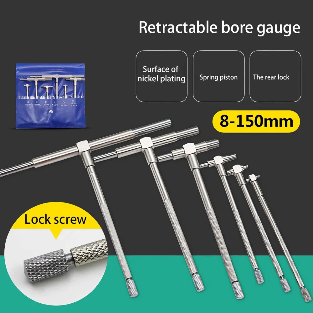 6pcs 8 - 150mm Telescoping Gauges Stainless Steel Depth Bore Hole Cylinder 5/16" - 6" Internal Gauge Quick Inside Measuring Tool
6pcs 8 - 150mm Telescoping Gauges Stainless Steel Depth Bore Hole Cylinder 5/16" - 6" Internal Gauge Quick Inside Measuring Tool