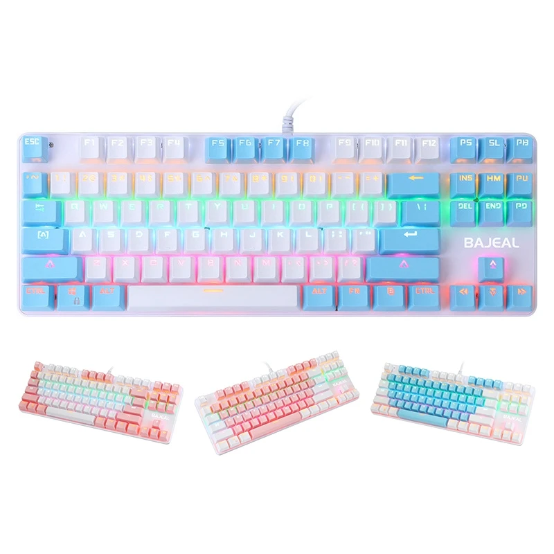 BAJEAL K100 Two-Color Keyboard 87-Key Green Axis Keycap USB Wired Mechanical Keyboard Gaming
BAJEAL K100 Two-Color Keyboard 87-Key Green Axis Keycap USB Wired Mechanical Keyboard Gaming
