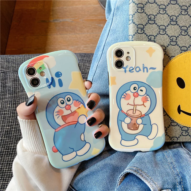 

Doraemon cartoon Blu-ray phone cover for iPhone12mini/12promax/11pro/7/8/se/xr/xs/xsmax/8plus/7p/11promax couple cute phone case