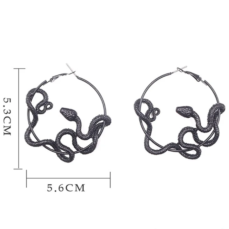 Personality Gothic Cool Punk Antique Animal Black Snake Earrings Crazy Twining Snake Hoop Earrings Statement Earrings Party Jewe
Personality Gothic Cool Punk Antique Animal Black Snake Earrings Crazy Twining Snake Hoop Earrings Statement Earrings Party Jewe