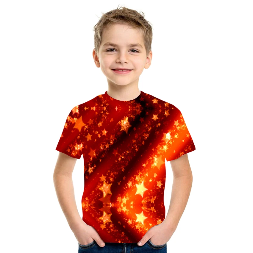 20213D printed milk silk fabric T-shirt for boys and girls, quick-drying printing starry sky pattern, cool hip-hop size 4T-16T
20213D printed milk silk fabric T-shirt for boys and girls, quick-drying printing starry sky pattern, cool hip-hop size 4T-16T