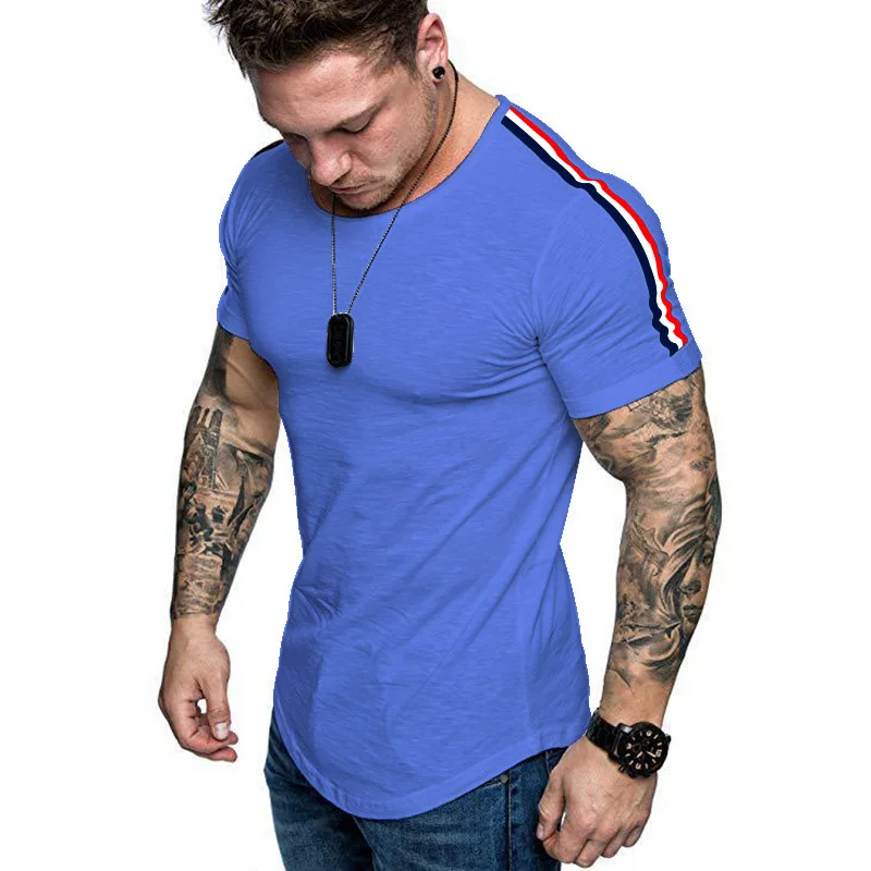 Summer New Men's European and American Trendy Tops Solid Color Round Neck Shoulder Stitching Design Pullover Short-sleeved
Summer New Men's European and American Trendy Tops Solid Color Round Neck Shoulder Stitching Design Pullover Short-sleeved