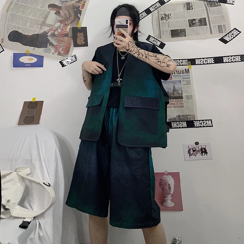 Harajpoo Women Sets 2021 Summer Korean Version Ins Gradient Vest + High Waist Wide Leg Straight Shorts Casual Loose Suit Tide
Harajpoo Women Sets 2021 Summer Korean Version Ins Gradient Vest + High Waist Wide Leg Straight Shorts Casual Loose Suit Tide