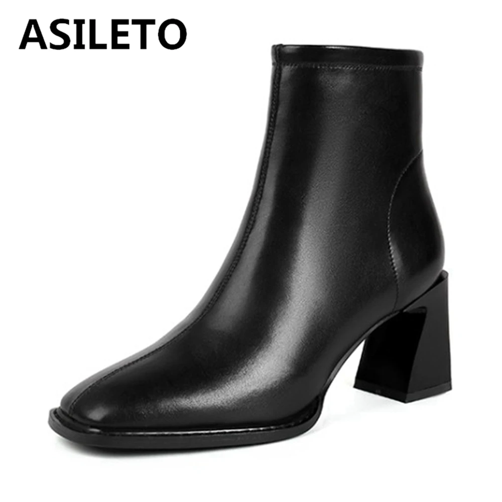 ASILETO Women Genuine Leather Boots Ladies Shoes Zip Ankle Boots Women Shoes Soft Footwear Woman Fashion Autumn Winter New Hot
ASILETO Women Genuine Leather Boots Ladies Shoes Zip Ankle Boots Women Shoes Soft Footwear Woman Fashion Autumn Winter New Hot