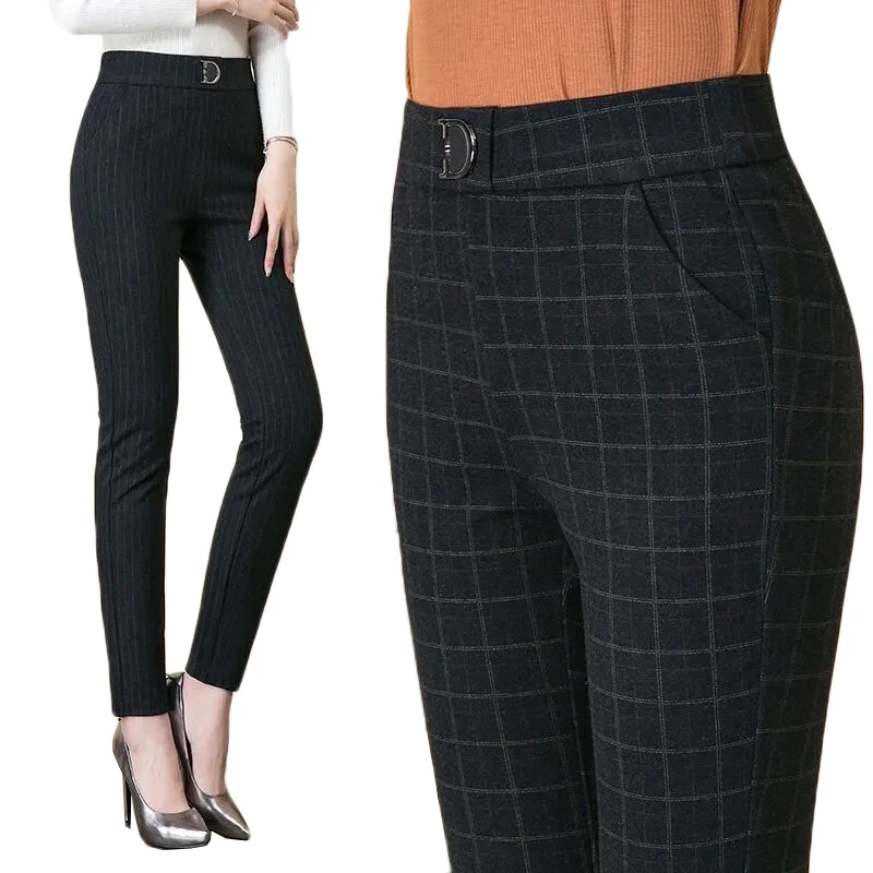 Autumn Women Trousers New Plaid Striped Stretch High Waist Casual Long Pants Middle-aged Female Winter Velvet Straight Pants 6XL
Autumn Women Trousers New Plaid Striped Stretch High Waist Casual Long Pants Middle-aged Female Winter Velvet Straight Pants 6XL