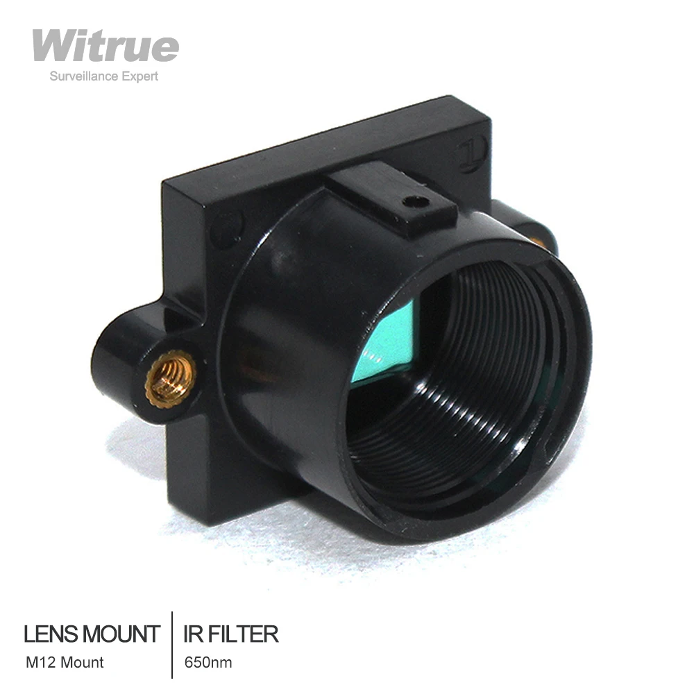 

M12 Lens Mount Holder PC+30%GF with 650nm IR Filter Support 20mm Hole Distance for PCB Board Module or CCTV Camera