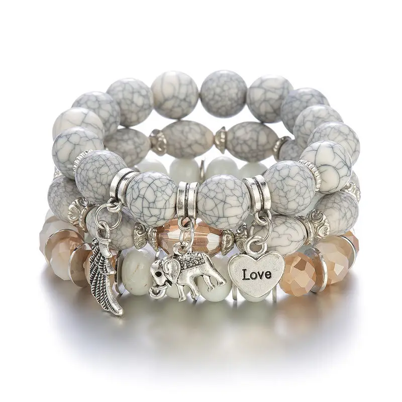 New Bracelet Simple Bohemian Beaded Elephant Wings Love LOVE Pattern Round Ball Bracelet Bangles Jewelry for Women Gift
New Bracelet Simple Bohemian Beaded Elephant Wings Love LOVE Pattern Round Ball Bracelet Bangles Jewelry for Women Gift