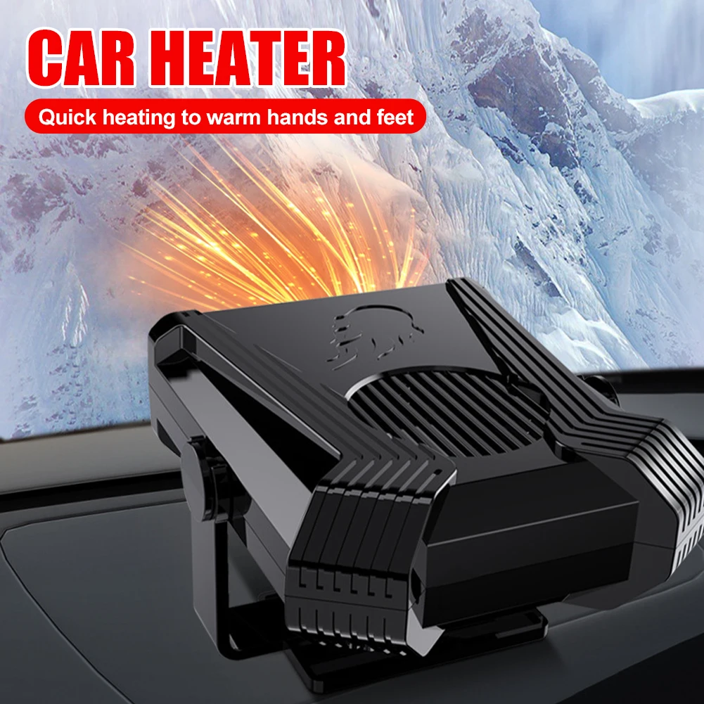 

12/24V 150W Portable Auto Car Heater Defroster Demister Electric Heater Windshield 360 Degree Rotation ABS Heating Cooling Fan