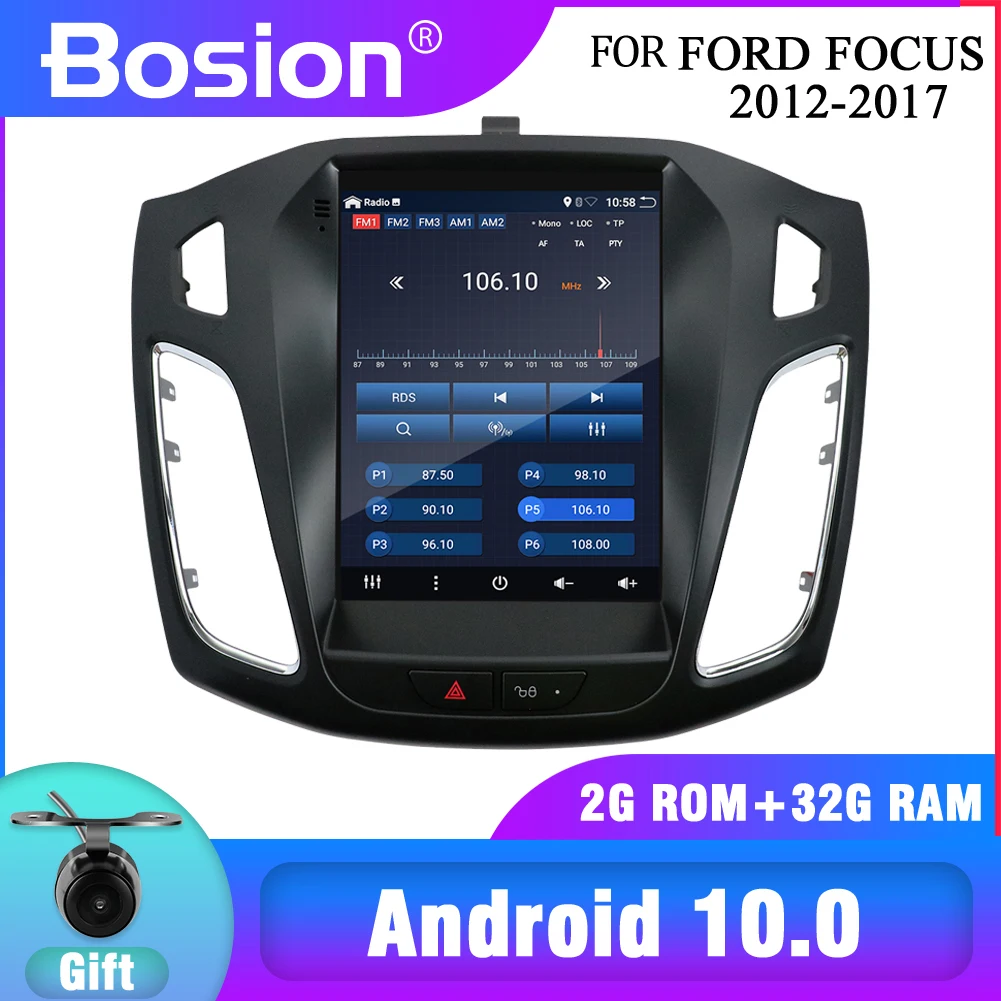 Новинка! Bosion для Ford Focus 3 Mk 2012 2017 экран в стиле Tesla Android 10 автомобильное радио