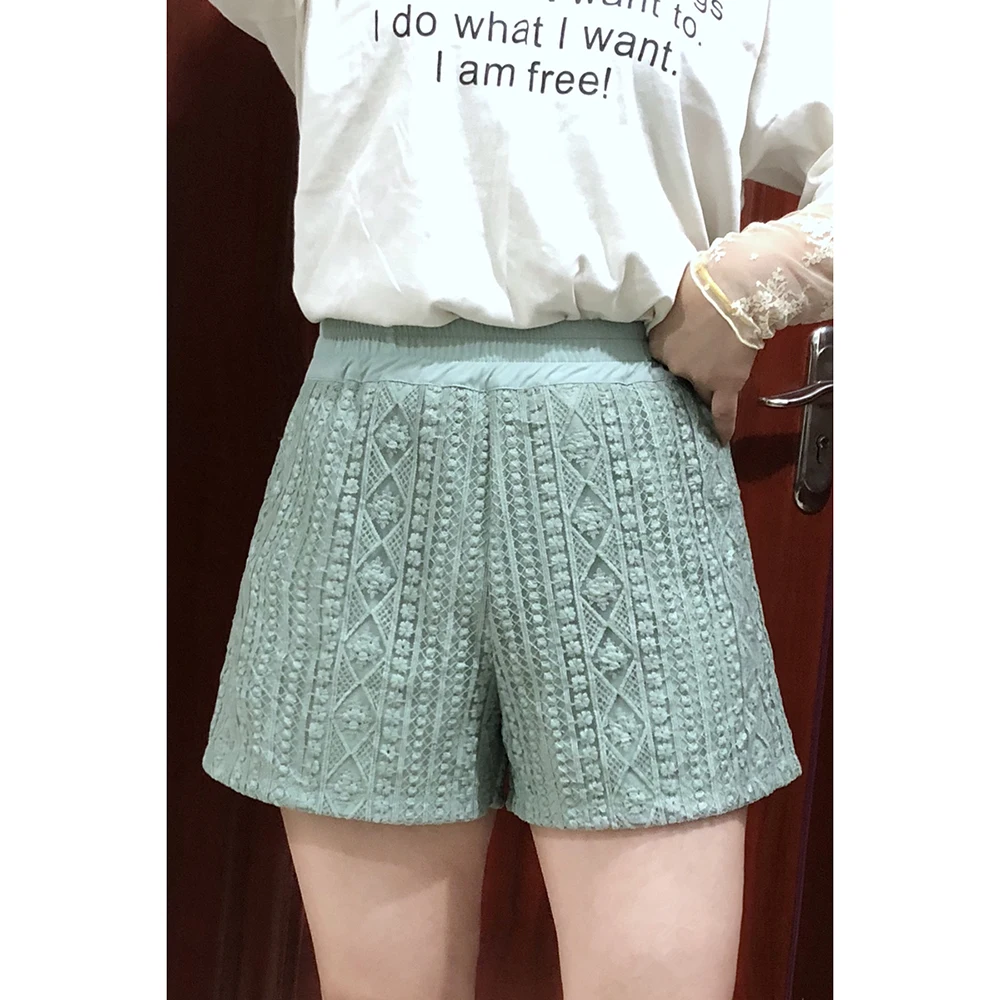Summer Elastic High Waist Lace Women Shorts Fashion Elegant Mesh Wide Leg Baggy Loose S-2XL Beige Black Green Women Clothes
Summer Elastic High Waist Lace Women Shorts Fashion Elegant Mesh Wide Leg Baggy Loose S-2XL Beige Black Green Women Clothes