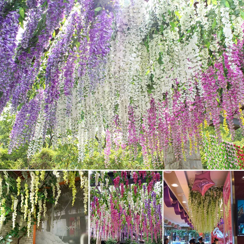 180cm Artificial Wisteria Flower Vine Wedding Arch Garland Decor Fake Green Plant Foliage Ivy Wall Backdrop Hanging Decoration
180cm Artificial Wisteria Flower Vine Wedding Arch Garland Decor Fake Green Plant Foliage Ivy Wall Backdrop Hanging Decoration