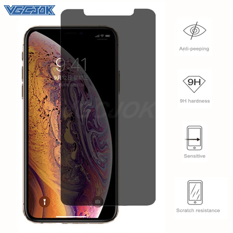 Антишпионское закаленное стекло для iPhone X XR XS 11 Pro Max защитная пленка экрана 8 7 6 6S