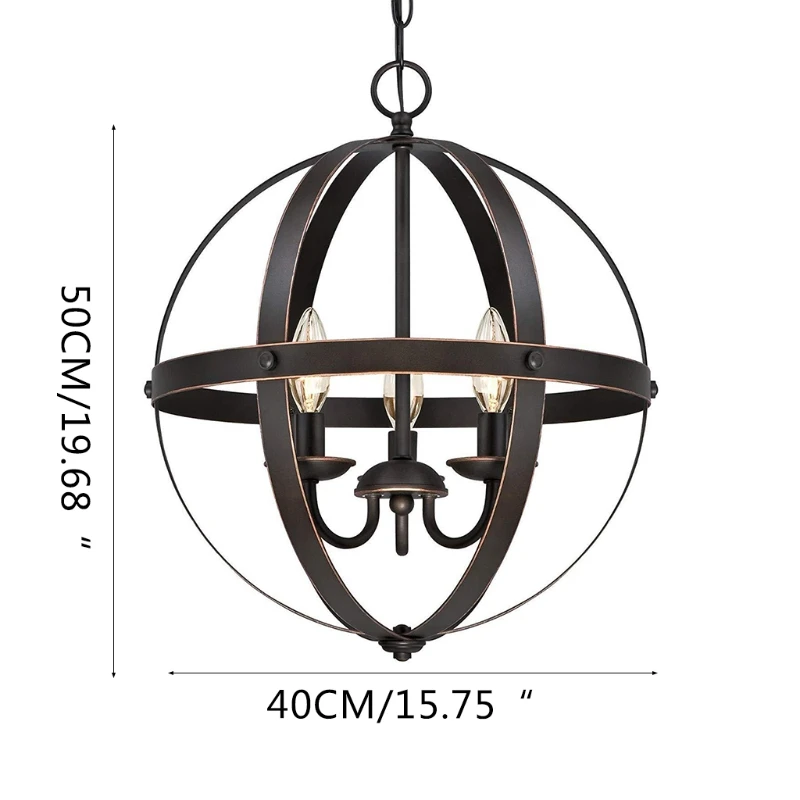 Cage Pendant Light Black Farmhouse Globe Chandelier Vintage Hanging Ceiling Lights Fixture for Farmhouses Entryway Foyer
Cage Pendant Light Black Farmhouse Globe Chandelier Vintage Hanging Ceiling Lights Fixture for Farmhouses Entryway Foyer