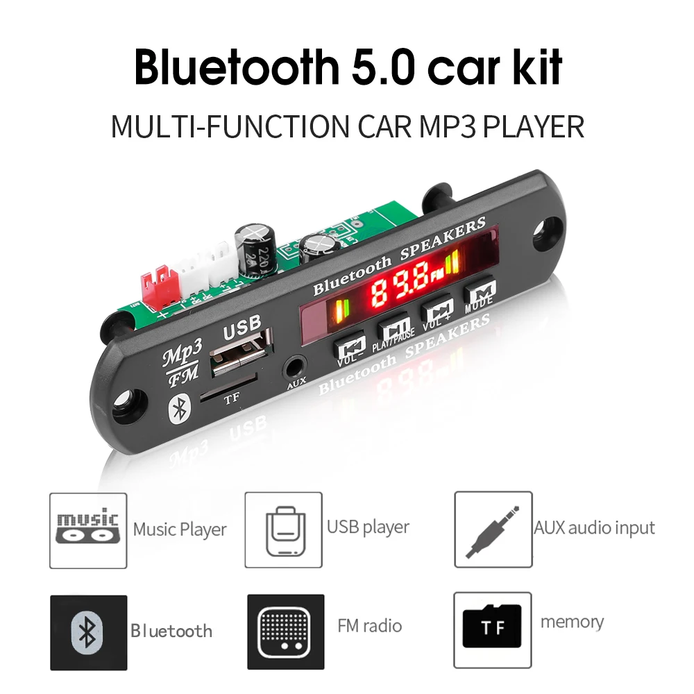 Bluetooth-гарнитура для автомобиля, MP3-плеер с поддержкой записи, FM-радио, TF, AUX, USB, беспроводной стереоприемник, Mp3 декодер, плата
Bluetooth-гарнитура для автомобиля, MP3-плеер с поддержкой записи, FM-радио, TF, AUX, USB, беспроводной стереоприемник, Mp3 декодер, плата