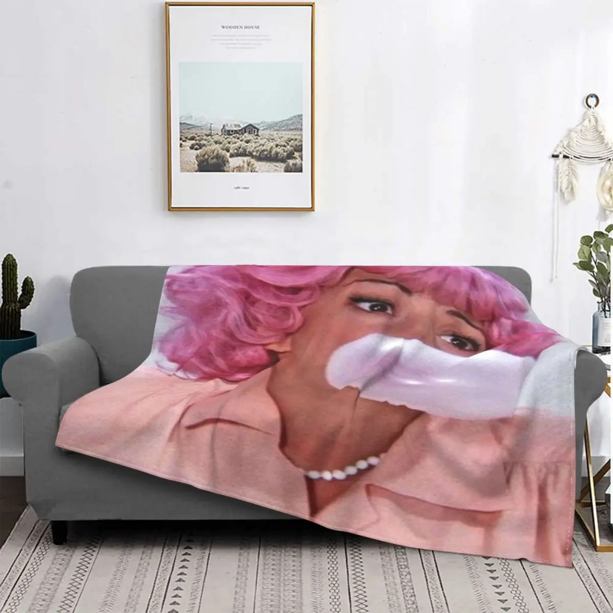 

Manta con póster francés Vintage-Rosa, colcha a cuadros para cama, sofá, manta de muselina, alfombra de oración Islámica