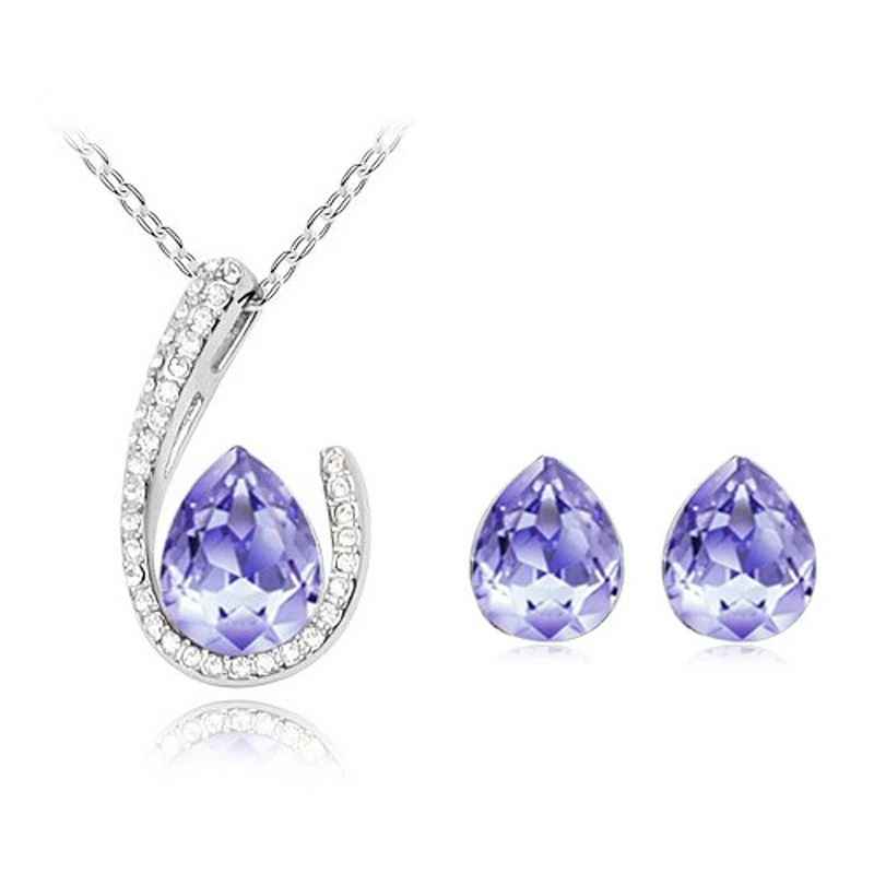 Austria Crystal & Czech Rhinestone Pendant Necklace Earring Water Drop Crystal Elegant Jewelry Korean Style Women New Year Gift
Austria Crystal & Czech Rhinestone Pendant Necklace Earring Water Drop Crystal Elegant Jewelry Korean Style Women New Year Gift