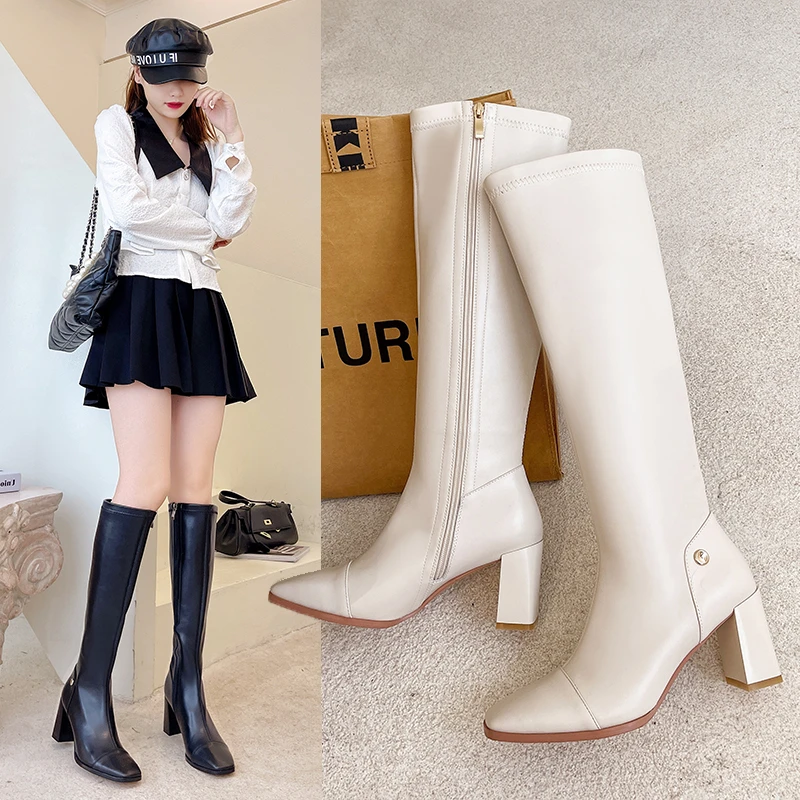 Women's Knee-length Boots Fashion Solid Color Zipper Pointed Toe Stiletto High Boots
Women's Knee-length Boots Fashion Solid Color Zipper Pointed Toe Stiletto High Boots