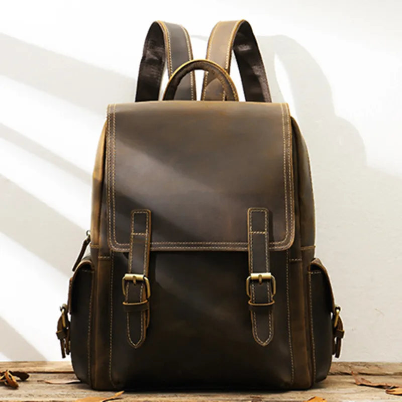 Leather Casual Men's Backpack Travel Backpack Retro British Bag Computer Bag Head Layer Cowhide Crazy Horse Leather Cow Leather
Leather Casual Men's Backpack Travel Backpack Retro British Bag Computer Bag Head Layer Cowhide Crazy Horse Leather Cow Leather