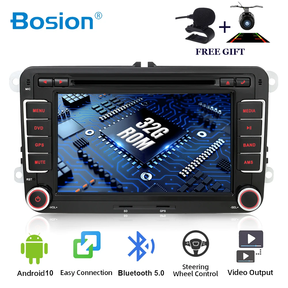 Автомобильный мультимедийный плеер 2 Din Android 10 0 DVD для Volkswagen Golf/Tiguan/Skoda/Fabia/Rapid/Seat/Leon