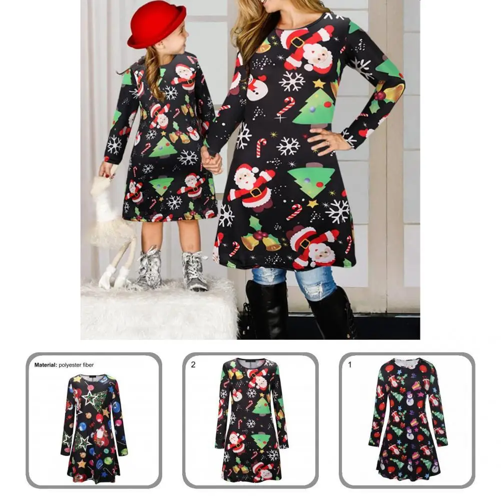 Lovely Xmas Midi Dress Colorful Knee-Length Comfy Christmas Tree Santa Claus Print Mom Daughter Dress
Lovely Xmas Midi Dress Colorful Knee-Length Comfy Christmas Tree Santa Claus Print Mom Daughter Dress
