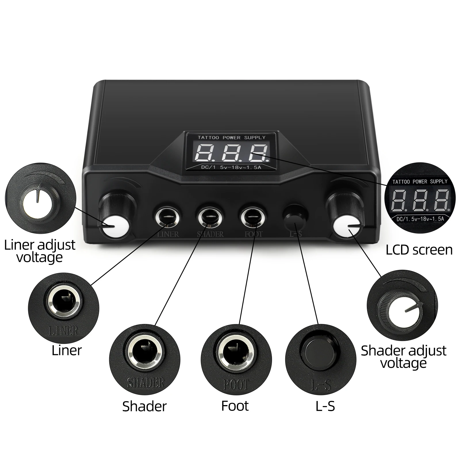 Tatooine Professional Digital LCD Dual Tattoo Power Supply Set High Quality For Tattoo Machine Rotary Gun Lining Shading
