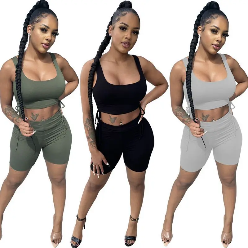 ZKYZWX Sexy 2 Piece Tracksuits Women Set Sling Sleeveless Drawstring Tank Summer Fashion Biker Shorts Lounge Wear Matching Sets
ZKYZWX Sexy 2 Piece Tracksuits Women Set Sling Sleeveless Drawstring Tank Summer Fashion Biker Shorts Lounge Wear Matching Sets