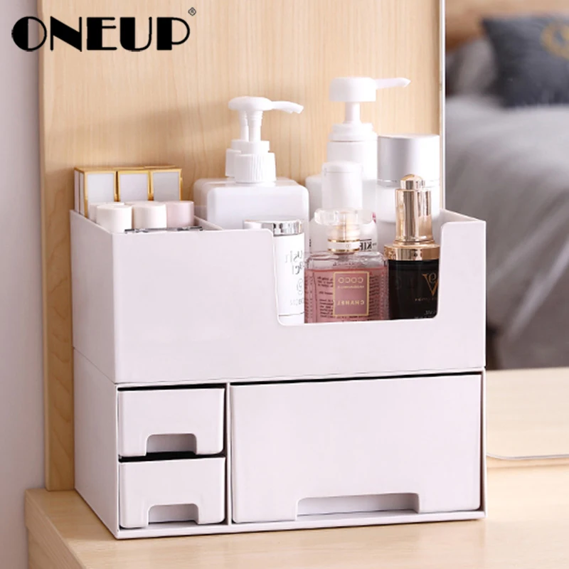 ONEUP Double-layer Plastic Cosmetic Storage Box Desktop Storage Box Drawer Jewelry Makeup Lipstick Organizer Bathroom Organizer
ONEUP Double-layer Plastic Cosmetic Storage Box Desktop Storage Box Drawer Jewelry Makeup Lipstick Organizer Bathroom Organizer