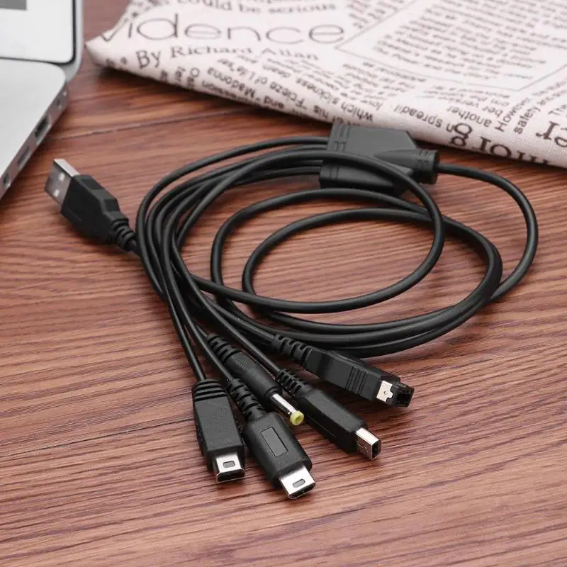 Зарядный USB-кабель 5 в 1 для Nintendo NEW 3DS XL NDS Lite NDSI LL WII U зарядное устройство GBA Sony PSP 1000/