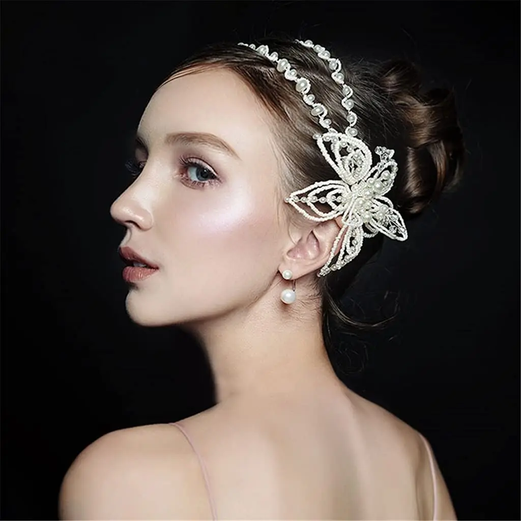 Fashion Pearl Soft Chain Hair Band Headband White Butterfly Headdress Bride Wedding Wedding Dress Dinner Party Accessories Tiara
Fashion Pearl Soft Chain Hair Band Headband White Butterfly Headdress Bride Wedding Wedding Dress Dinner Party Accessories Tiara