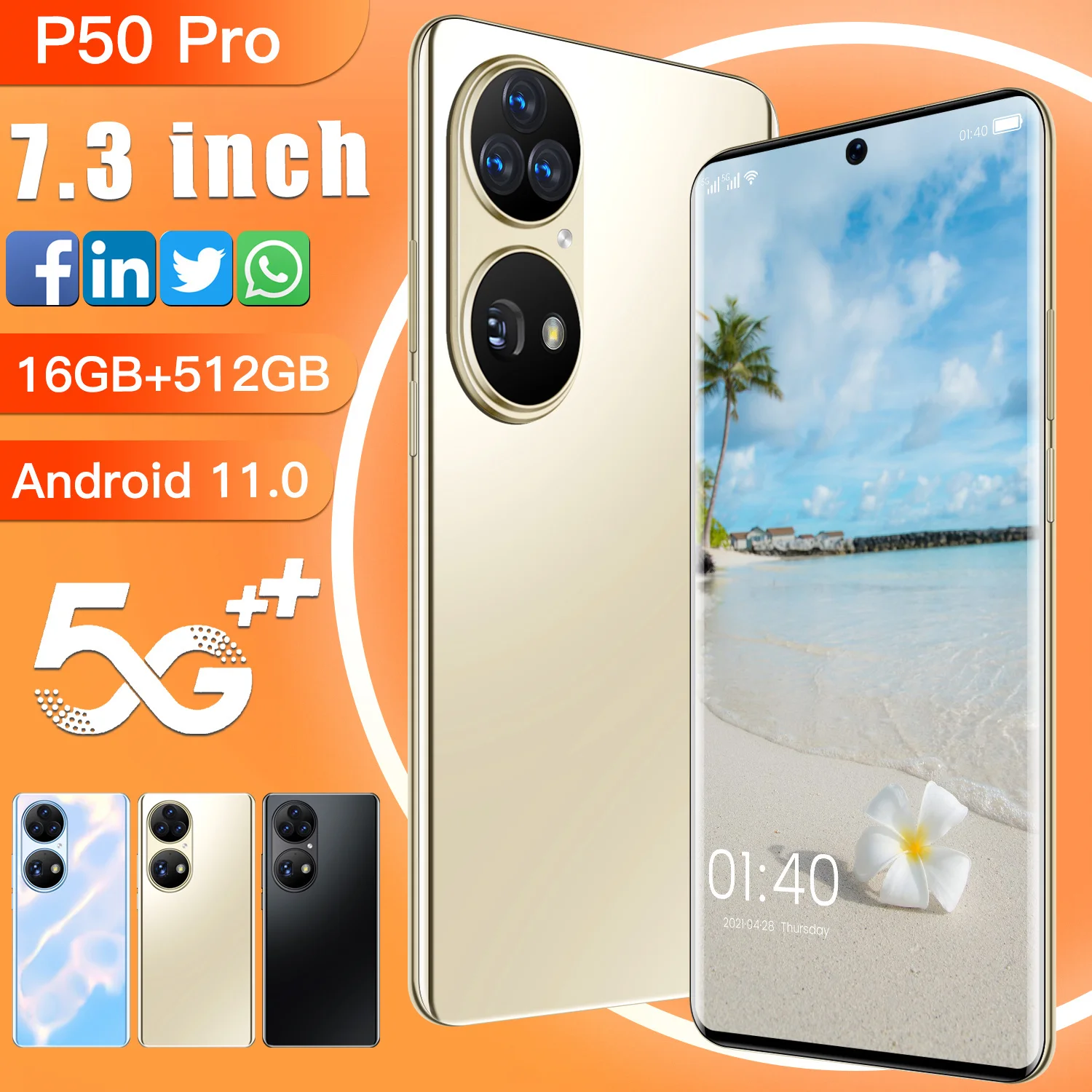 Original 7.3 Inch Smartphone 10 Core 6800mAh Unlock Global Version 4G 5G Android 11.0 32MP+64MP 16GB+512GB Celulares Smartphone
Original 7.3 Inch Smartphone 10 Core 6800mAh Unlock Global Version 4G 5G Android 11.0 32MP+64MP 16GB+512GB Celulares Smartphone