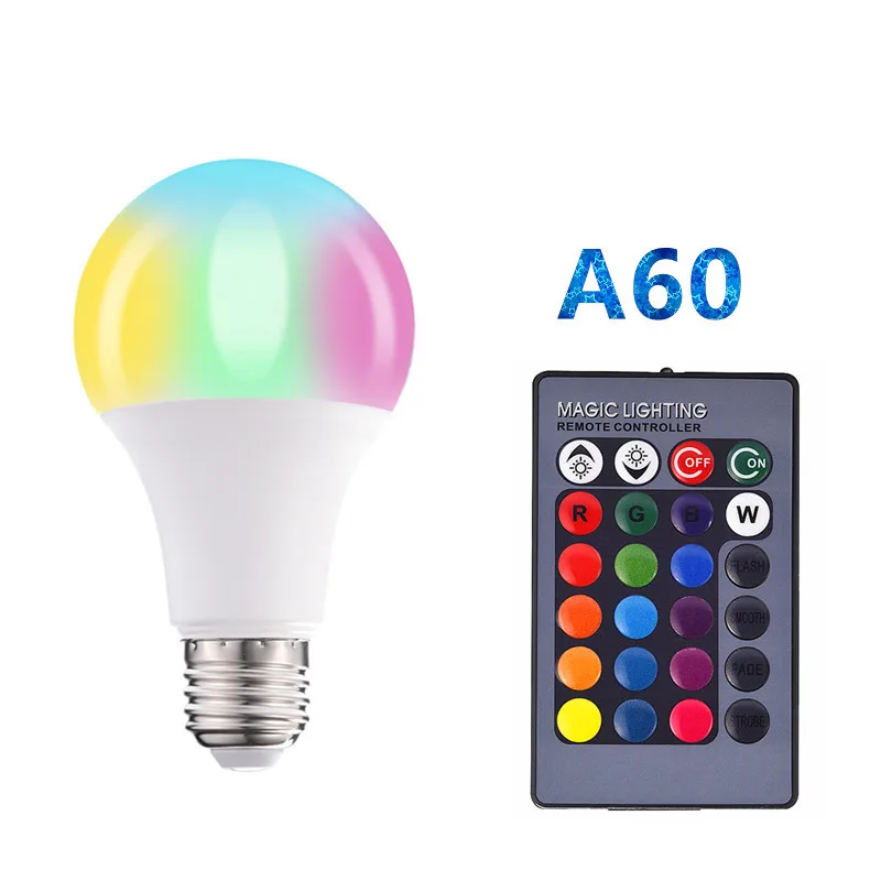 LED RGB Bulb Dimmable Light 8M Remote Control LED Colorful Lamp A60 E27 Aluminum AC85-265V WIFI Smart Bulbs For Party Wedding
LED RGB Bulb Dimmable Light 8M Remote Control LED Colorful Lamp A60 E27 Aluminum AC85-265V WIFI Smart Bulbs For Party Wedding