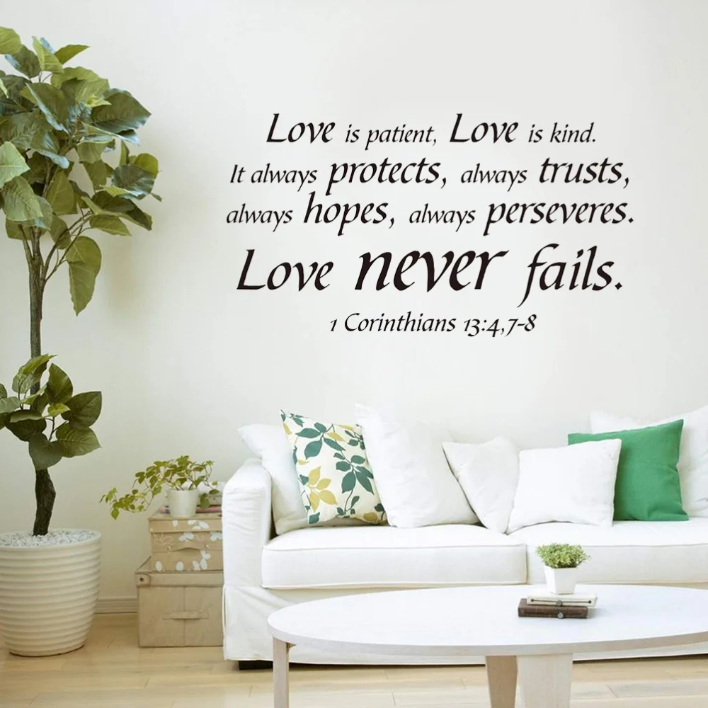 Bible Letter Quotes Love is patient Love is kind Wall Sticker PVC Wall Art
Bible Letter Quotes Love is patient Love is kind Wall Sticker PVC Wall Art