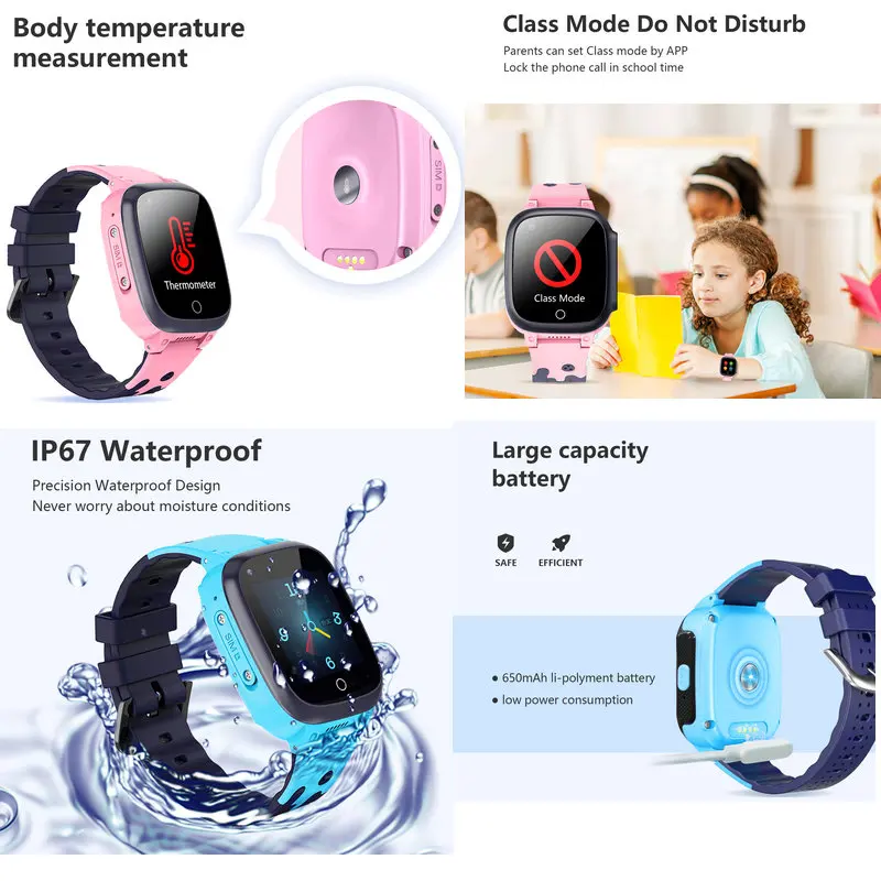 LT25 4G Smart Watch GPS WIFI SOS Location Thermometer Video HD Call IP67 Waterproof Camera Kids Smartwatch Phone VS LT21 | Электроника