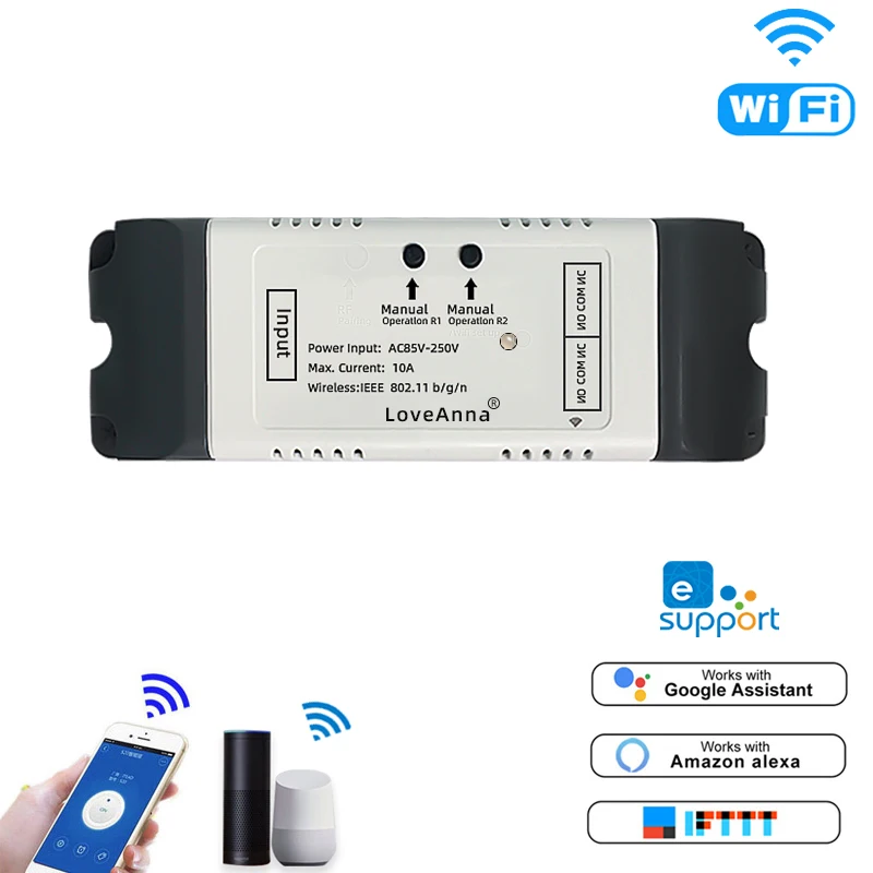 DC 5V 12V 24V 32V AC110V 220V,eWeLink WIFI 2CH Smart Switch,Motor Controller for Rolling Door Curtain,Support RF433,Alexa,Google
DC 5V 12V 24V 32V AC110V 220V,eWeLink WIFI 2CH Smart Switch,Motor Controller for Rolling Door Curtain,Support RF433,Alexa,Google