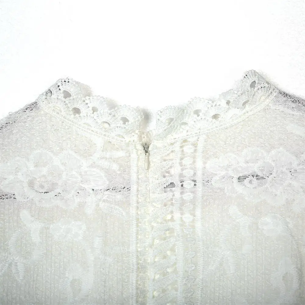 Womens Stand Neck Long Sleeve Lace Loose Blouse Tops Casual Female Hollow Floral Solid White Shirt
Womens Stand Neck Long Sleeve Lace Loose Blouse Tops Casual Female Hollow Floral Solid White Shirt