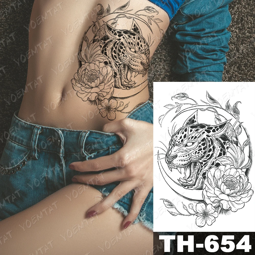 Waterproof Temporary Tattoo Sticker Line Tiger Flowers Flash Tattoos Leopard Bird Moon Body Art Arm Fake Tatoo Women Men
Waterproof Temporary Tattoo Sticker Line Tiger Flowers Flash Tattoos Leopard Bird Moon Body Art Arm Fake Tatoo Women Men